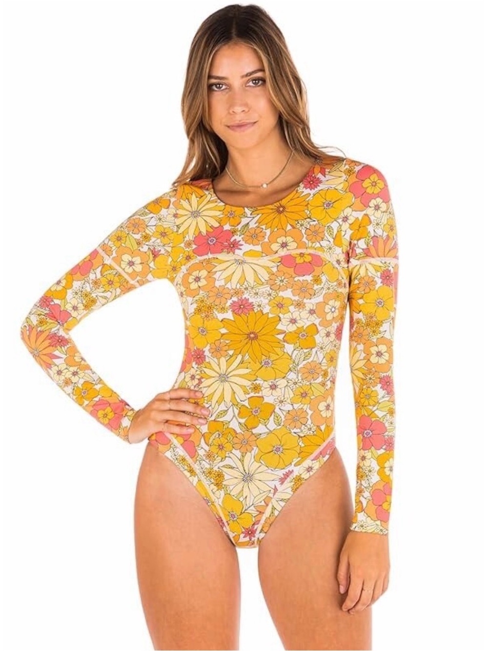 NWT Hurley x Carissa Moore Max Bloomin Groove Bodysuit Surf Swimsuit - L